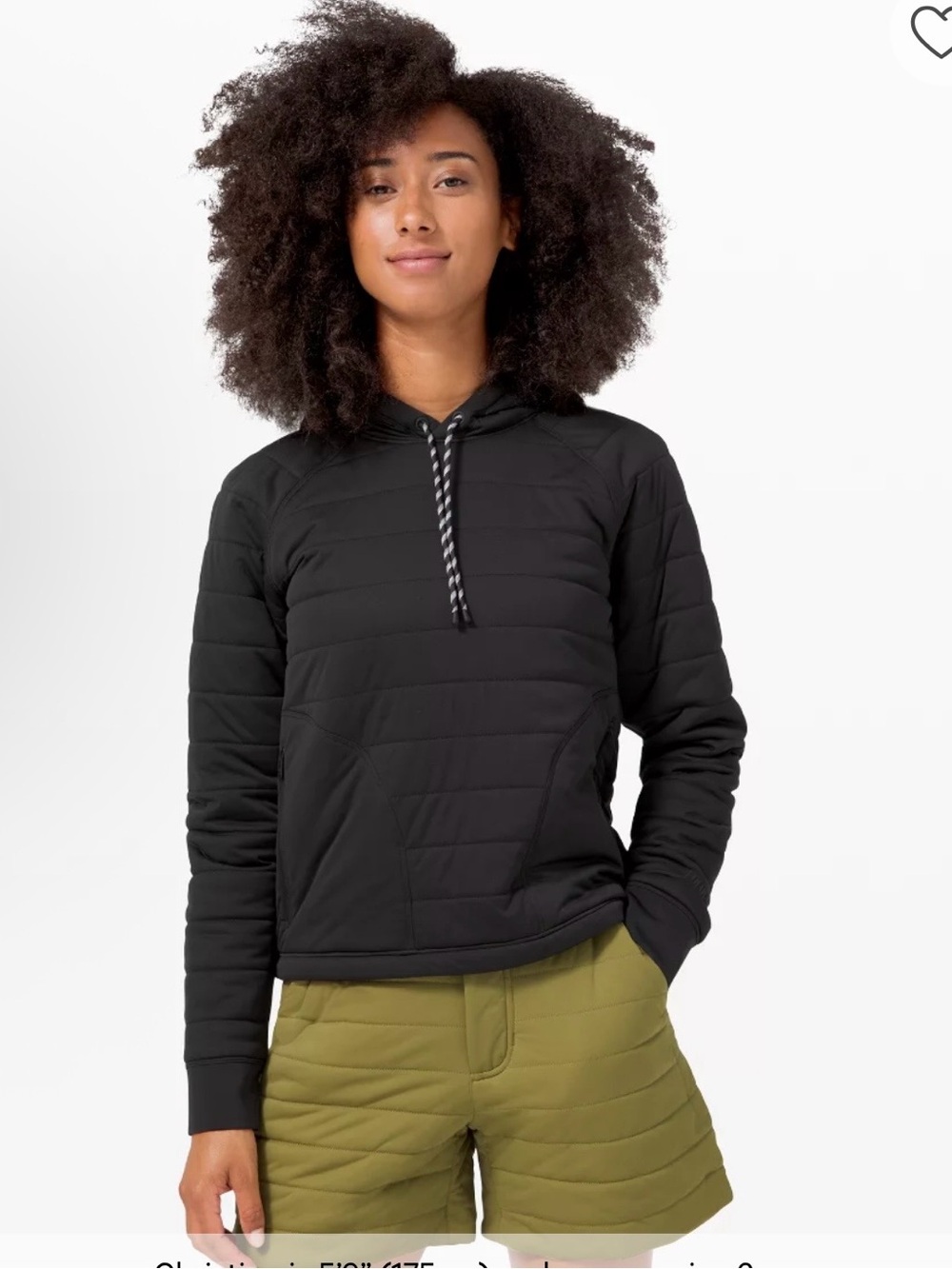 Lululemon Dynamic Movement Hoodie Black Quilted Pullover Jacket Size 6